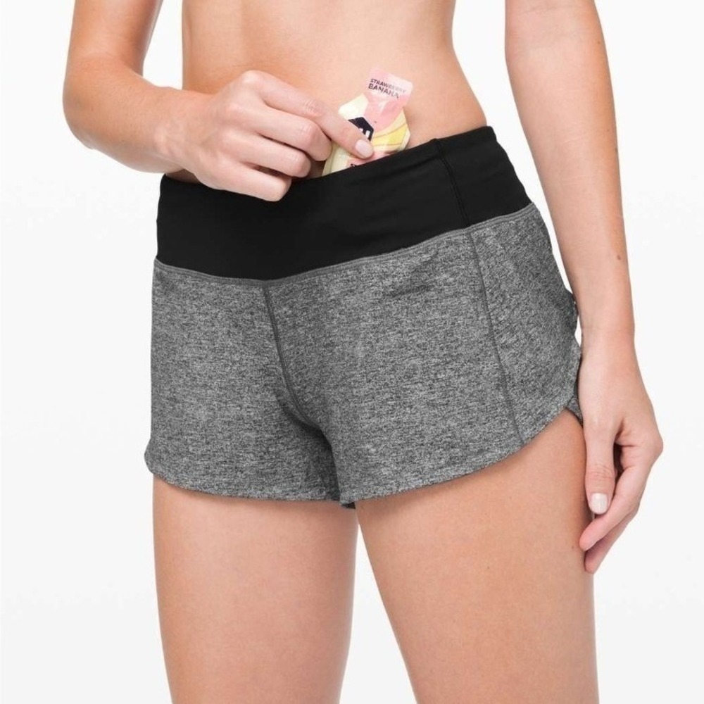Lululemon Speed Up Mid-Rise 2.5" Running Shorts Heather Lux Multi Black Size 8 - Picture 2 of 9